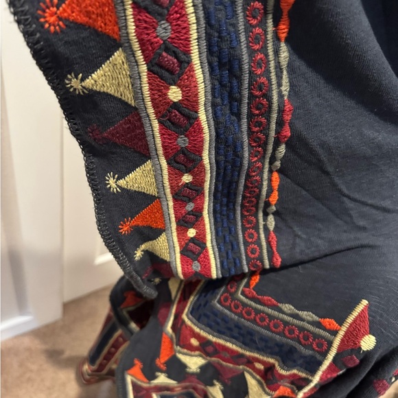 Biya Johnny Was Navy Multicolored Embroidered Duster. Size Small. - Picture 6 of 10